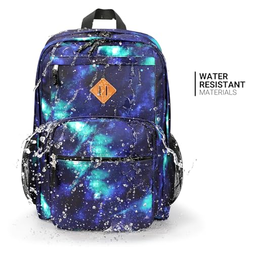 Image of ZORFIN 36L Backpack for College, and Travel: Water Resistant Bookbag with 8 Compartments - Cyberspace Galaxy