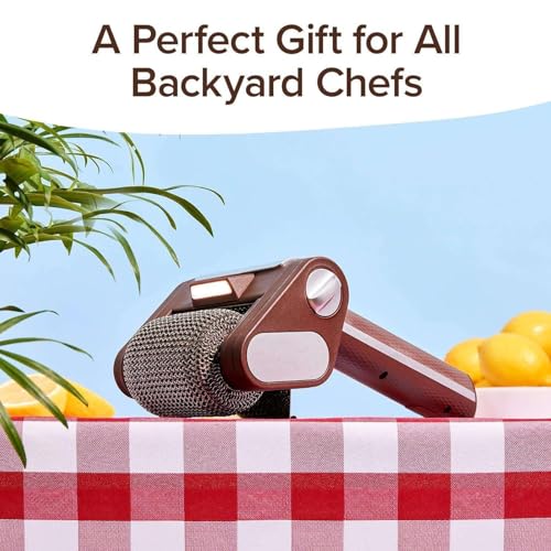 Limpiador de Parrillas eléctrico Recargable inalámbrico con luz LED, Acero Inoxidable 304, 350 RPM, diseño sin cerdas para Barbacoa y Cocina.
