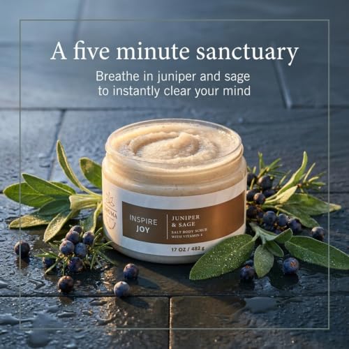 Bath and Body Works Aromatherapy Salt Scrub 17 Ounce (Juniper + Sage) - image 2