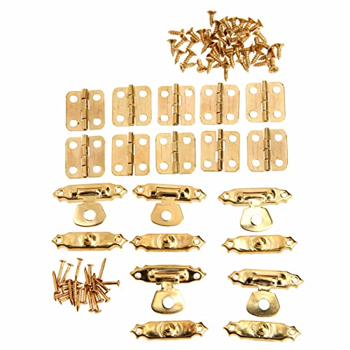 15 unids/set muebles bisagras de gabinete con joyería caja de madera palanca pestillo hierro Vintage Hardware accesorios de muebles
