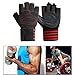 Menolana 2Pcs Workout Gloves Exercise Gloves Wear Resistant Half Finger Nonslip Accessory Training Mitts for Women Men Fitness Outdoor, XL Red