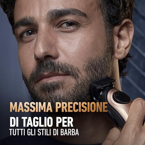 King C. Gillette Rasoio Elettrico Barba Pro, Regolabarba Uomo Con 40 Impostazioni Di Lunghezza E Rifinitore Precisione, Spazzolina Di Pulizia, 4 Pettini Intercambiabili, Caricatore, Custodia Con Zip - 2