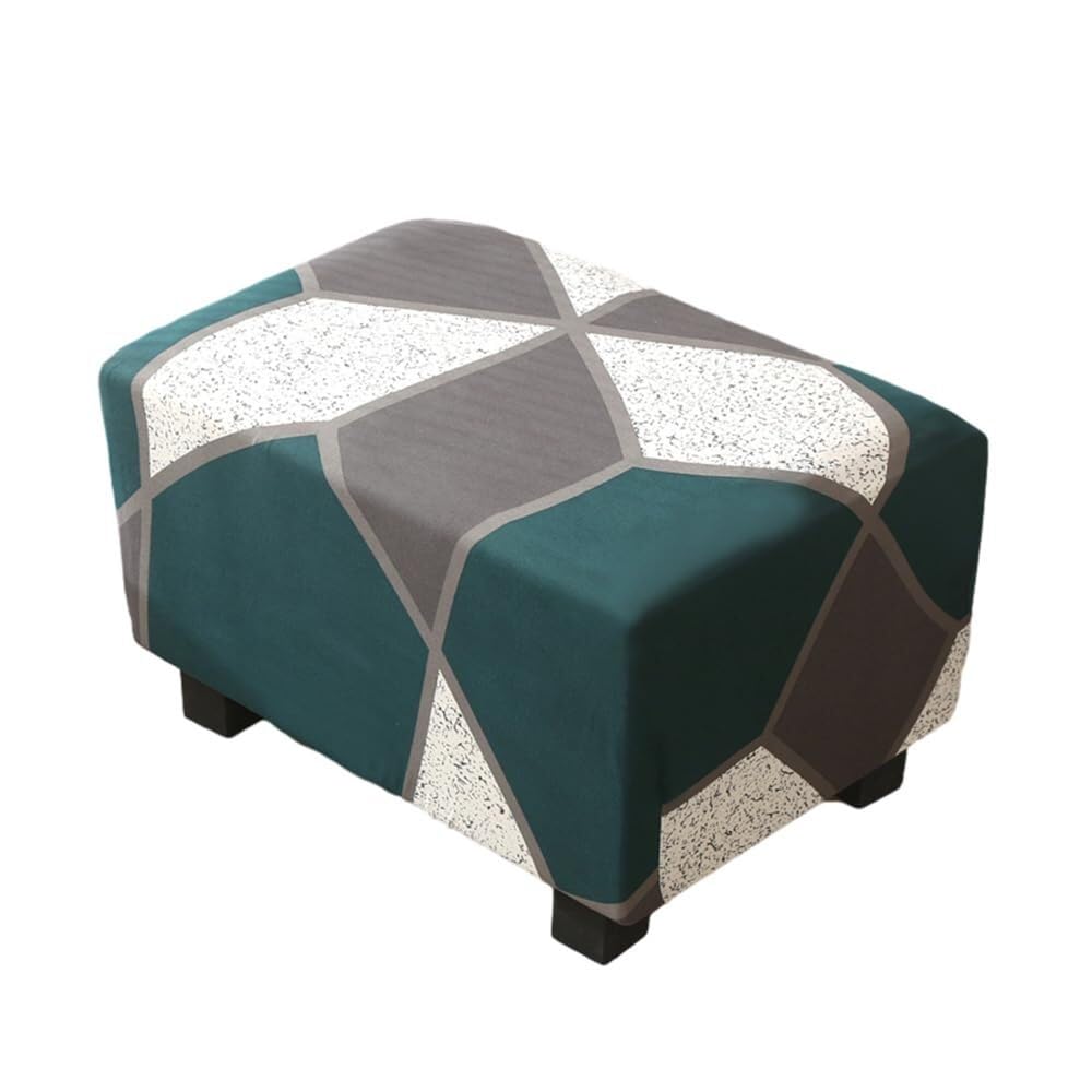 Xiao Ren B2 Ottoman Cover Rectangle Polyester Spandex, Stretch Footstool Slipcover, Stool Protector Cover With Elastic Bottom, Dustproof Removable Washable Footrest Pouffe Covers(B2)