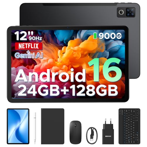 DOOGEE U12 Tablet con Tastiera Android 16, Tablet 12 Pollici,