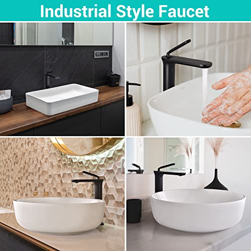 Aquaterior Single Handle Bathroom Vessel Sink Faucet Rv Lavatory Commercial Bathroom Lead-Free Faucet Vanity Sink Mixer Tap Matte Black (Cupc Nsf Cec) #TOP7
