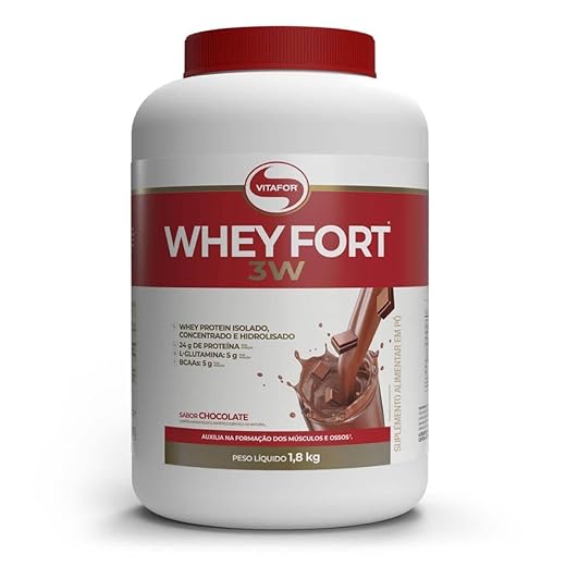 Vitafor - Whey Fort 3W - 1,8Kg - Chocolate, Cor: Branco