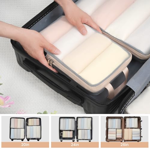 Image of BAGAIL 6 Set Ultralight Compression Packing Cubes Packing Organizer for Travel Accessories Luggage Suitcase Backpack