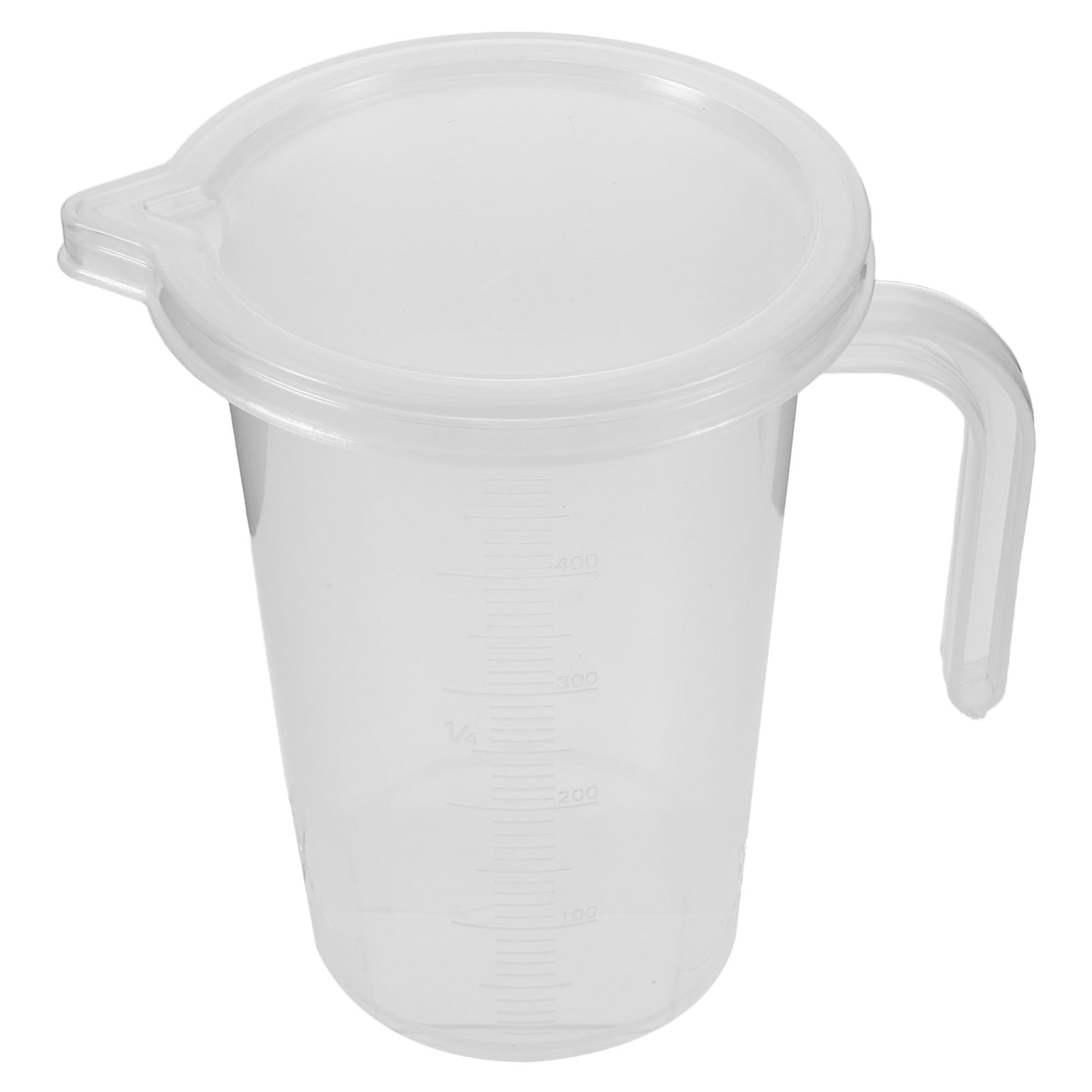 6 Piezas Vasos Medidores de Plástico Transparente Graduados con Tapa y para Líquidos Cocina y Uso Comercial con Asa Ergonómica y Almacenamiento Seguro