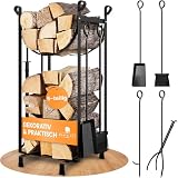 BLACK OAK Kaminholzständer JACINTO - Kaminholzregal schwarz 78x30x36cm