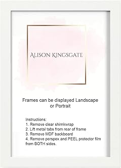 Modern Picture Frames - Multiple Colours & Sizes - Perspex Front & Wall Hanging Hooks - Poster/Photo/Wooden Frames (100 x 60 CM, White)