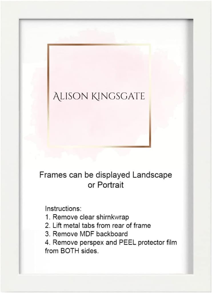 Modern Picture Frames - In Multiple Colours & Sizes - Frames With Perspex Front & Wall Hanging Hooks - Use As Poster Frames/Photo Frame/Wooden Frames (20" x 14" (50.8 x 35.6cm), White)