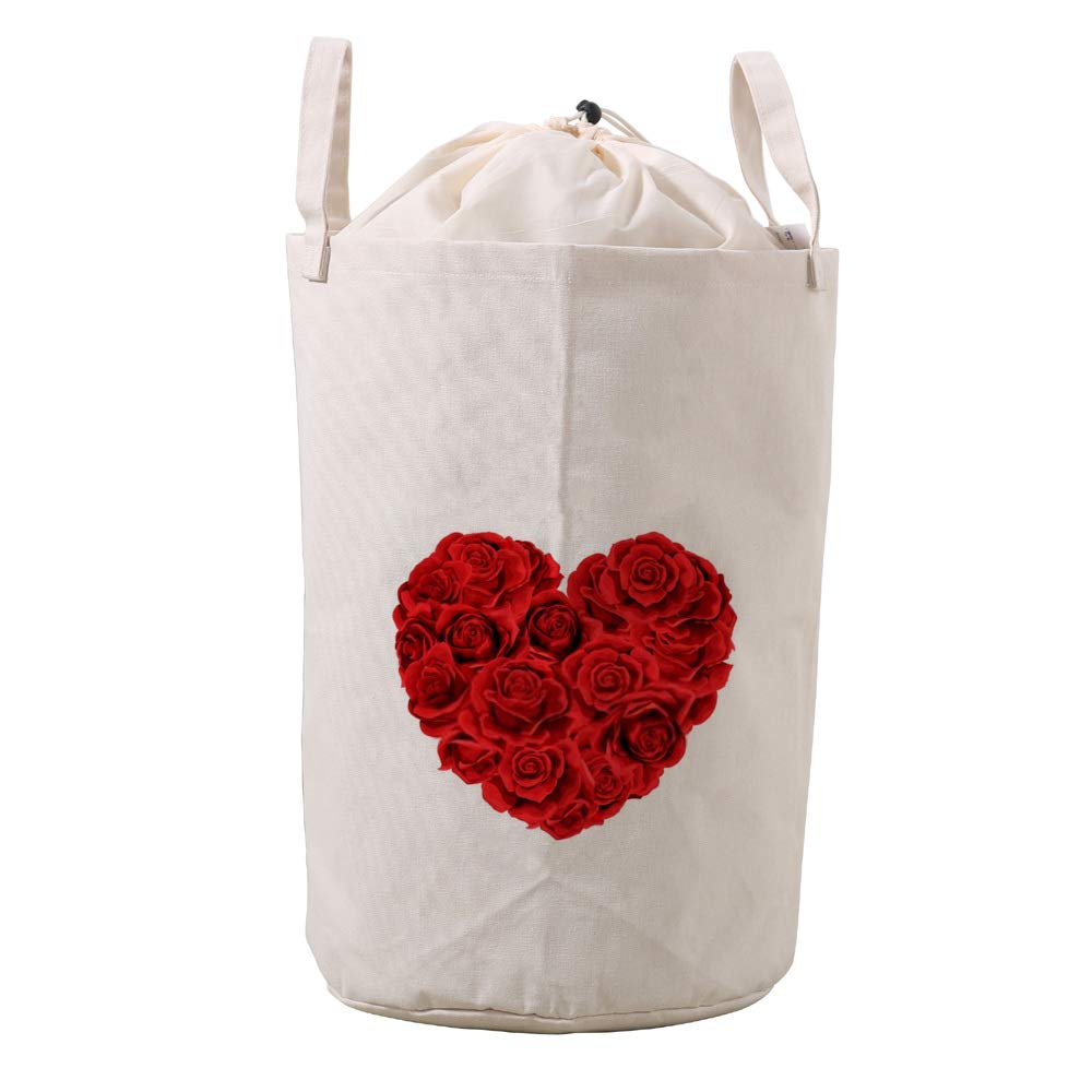 Sac à linge en lin blanc imperméable à cordon pour trier les vêtements de salle de bain
