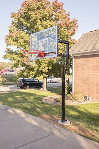 Goalsetter Contender In Ground Adjustable Basketball System With 54-Inch Glass Backboard And Flex Rim, Black (Ss44554G3W) #TOP6