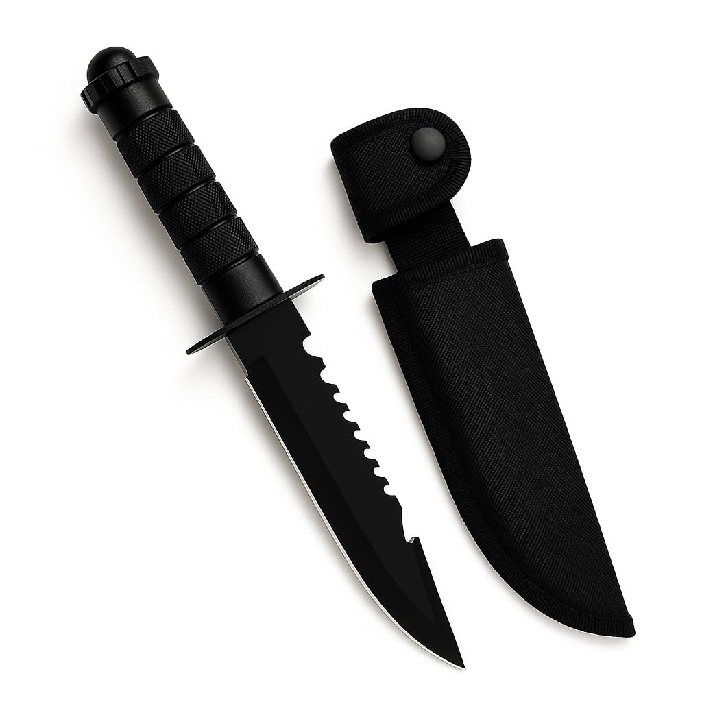 HUPLA Heavy Duty Utility Knife with Safety Sheath | Multi-Purpose Cutting & Kitchen Utility Tool for Cardboard, Rope, Vegetables & DIY Use | Ergonomic Anti-Slip Grip, Stainless Steel Blade-image-29