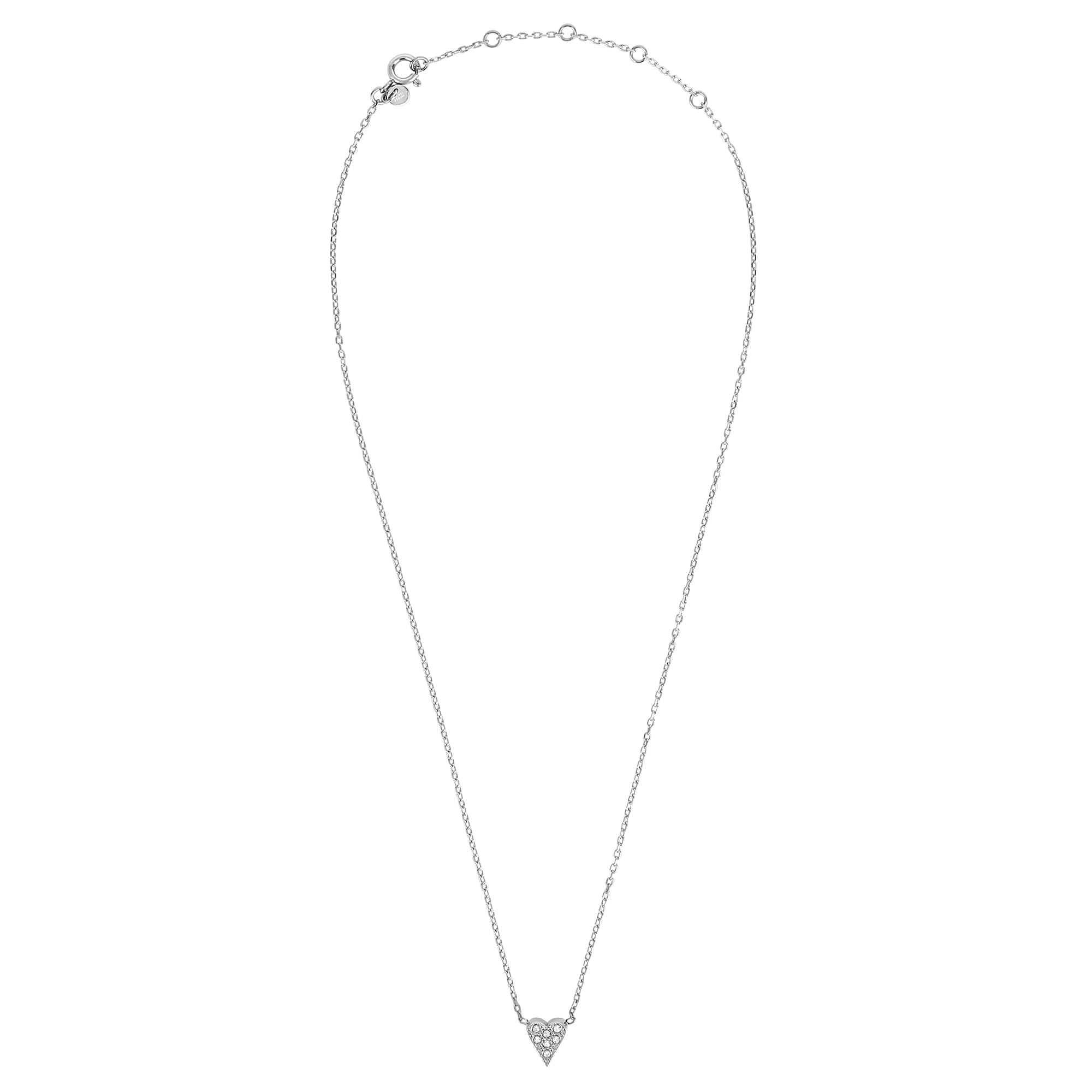 Breil, Collezione Amulet, Collana Donna in Acciaio Lucido IP Gold, Impreziosito da Ciondolo Cuore con Pavé di Cristalli, Chiusura Regolabile, Lunghezza fino a 45 cm, Idea Regalo Donna