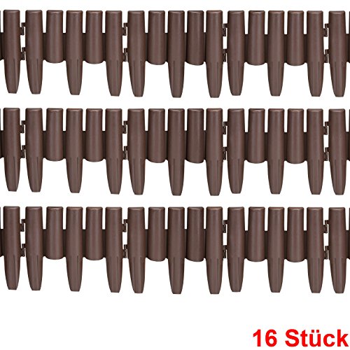 Preisvergleich Produktbild Deuba Rasenkante Beeteinfassung 4,48m Palisade Beetumrandung UV beständig Beeteinfassungen Rasenkanten Garten 16Stk.