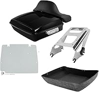 Vista 1 de TCMT Chopped Tour Pack Respaldo de maletero Placa base de montaje para Harley Touring Road Street Electra Glide Road King 2009-2013