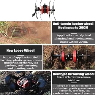 Cultivateur électrique pour Le Jardinage, Tondeuse à 9 Dents, Tête de Roue de Motoculteur, Petit Outil de Jardin Universel pour Ameublir Le Sol, Désherbage, Plantation