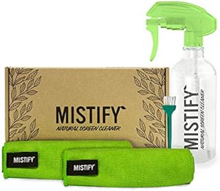 Mistify Screen Cleaner Natural Spray For TV, Laptops, Computers, Monitors, Phones - 500ml [16.9oz] Cleaning Kit With 2 Microfiber Cloths & Keyboard Dusting Brush.