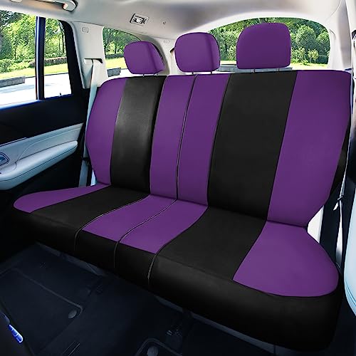 FH Group Car Seat Covers Full Set Cloth - Universal Fit, Automotive Seat Covers, Low Back Front Seat Covers, Airbag Compatible, Split Bench Rear Seat, Car Seat Cover for SUV, Sedan, Van Purple - Image 5