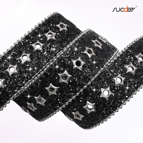 SUOSDEY Women Men Western Belt Bling Vintage Star Studded Grommet Belt Cowgirls Cowboy Y2K Fashion for Jeans Pants Dresses4