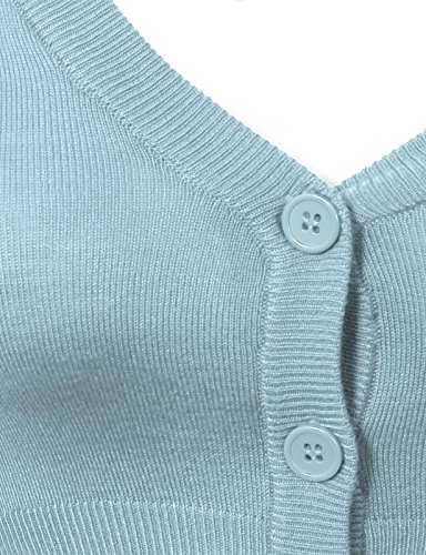 Image of Allsense Women's Cropped Bolero Shrug Cardigan | 3 /4 Sleeve, Button Down, Lightweight Knit Sweater