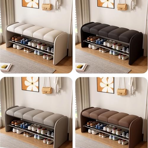 Banc à chaussures blanc de 60 cm avec rangement intégré pour une entrée ordonnée - 4