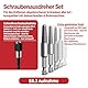 BAYERTAL® Schraubenausdreher Set 6tlg E6.3 – Linksausdreher mit Schnellwechsel Bitaufnahme – Schrauben Entferner + Ausdreher für beschädigte & festsitzende Schrauben – Schraubenlöser screw extractor