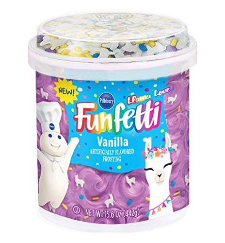 Pillsbury Funfetti Llama Love Bold Purple Vanilla Frosting, 15.6-Ounce (Pack of 8)