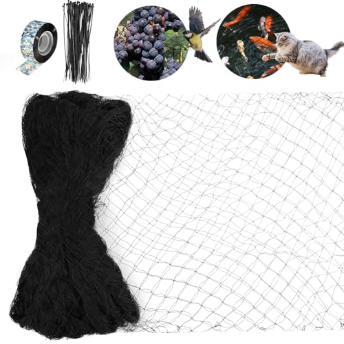 AOOWU Filet Protection Oiseaux, 7.5 * 15M Anti Pigeon Réutilisable, Filets de Jardin Anti-Oiseaux Maille de 5cm, Filet de Protection pour Bassin d'eau,...