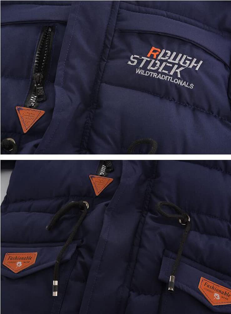 Enfant Garçon Veste d'hiver Chaud Manteau Mi Longue Doudoune à Capuche Fourrure Jacket