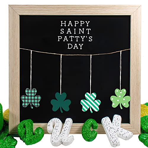 24 Pcs St Patricks Day Decorations Shamrocks Wooden Ornaments Wooden Shamrocks Clover Ornament Shamrock Wooden Cutouts Hanging Ornament With Rope For St Patrick's Day Tree Table Decor (Simple Style) #TOP5