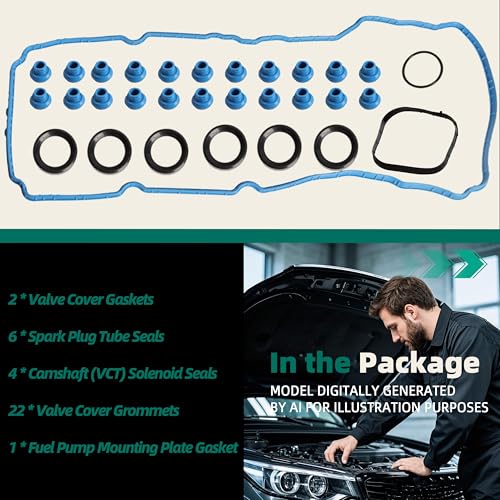 Image of Valve Cover Gasket Set VS50879R for Ford f-150 for Ford Expedition for Transit 150 250 350 for Lincoln Navigator 2013-2020 3.5L V6, 38PCS
