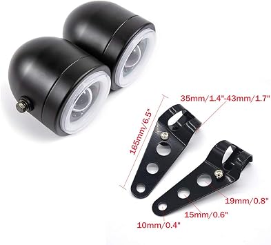 Motorcycle Headlights Dual LED Head light Headlamp for Cafe Racer Chopper Custom Bobber