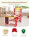 VEVOR Kids Pretend Play Grocery Store, Wooden Supermarket Toy Set with Shopping Bag, Conveyor Belt, Scanner, Cash Register, Realistic Scale, Gift for Boys & Girls