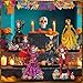 Amyhill 8 Pcs Day of The Dead Table Decorations Dia De Los Muertos Altar Wooden Centerpiece Dancing Couple Sugar Skull Decor Day of The Dead Decor Mexican Tabletop Detachable Sign for Halloween Party