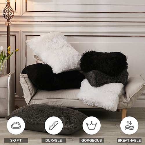 annadaif Plush Shaggy Duvet Cover, White Fluffy Comforter Cover Set Full Size, Fuzzy Faux Fur Bedding Set with Zipper Closure, Luxury Ultra Soft 3 Pieces (1 Duvet Cover, 2 Pillowcases) - Image 7
