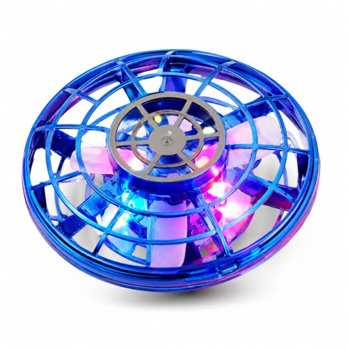 Image of Mini Flying Toys Spinner for Kids - LED UFO Boomerang Toy | Hand Controlled Flying Ball, Rechargeable Light Flying Spinner Ball, Toy Drone Indoor Outdoor Flying Toys (Blue)