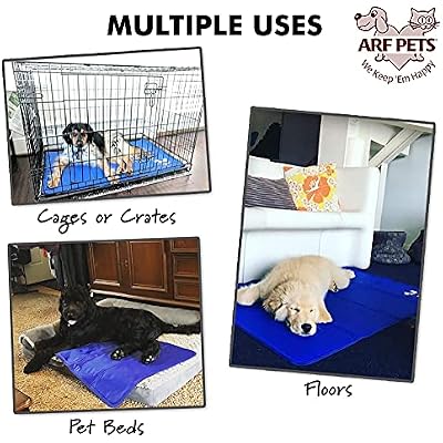 Arf Pets Dog Self Cooling Mat 11.5 x 15.5, Pad for Kennels, Crates and Beds, Non-Toxic, Durable Solid Cooling Gel Material. No Refrigeration or Electricity Needed, Ex-Small