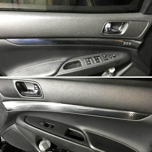 FZJDSD 3D Carbon Fiber Pattern Interior DIY Trim Decals Compatible with Infiniti G25 G37 2007 2008 2009 2010 2011 2012 2013 Available On 4 Doors Models Only