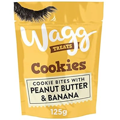 Wagg Peanut Butter Banana Cookie Dog Treats 125g, pack of 7