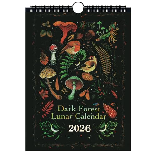 2026 Dark Forest Lunar Calendar,2026 Lunar Calendar Colorful Waterink Wall Calendars Wheel Gifts With 12 Original Illustrations for Home and Office Decor