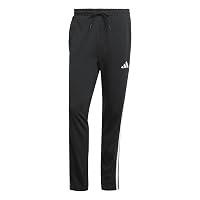 adidas Uomo Essential Three Stripes Single Jersey Pants, Black/White