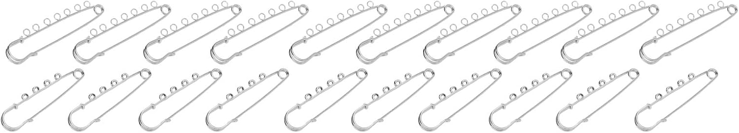 Big Safety Pins, Heavy Duty 7 Large 4 Loops Alloy Brooch Pins, Secure Clasp Design for Knitted Fabric Blankets, Easy Attachment for Crafts and Decorations Safety Pins Loops