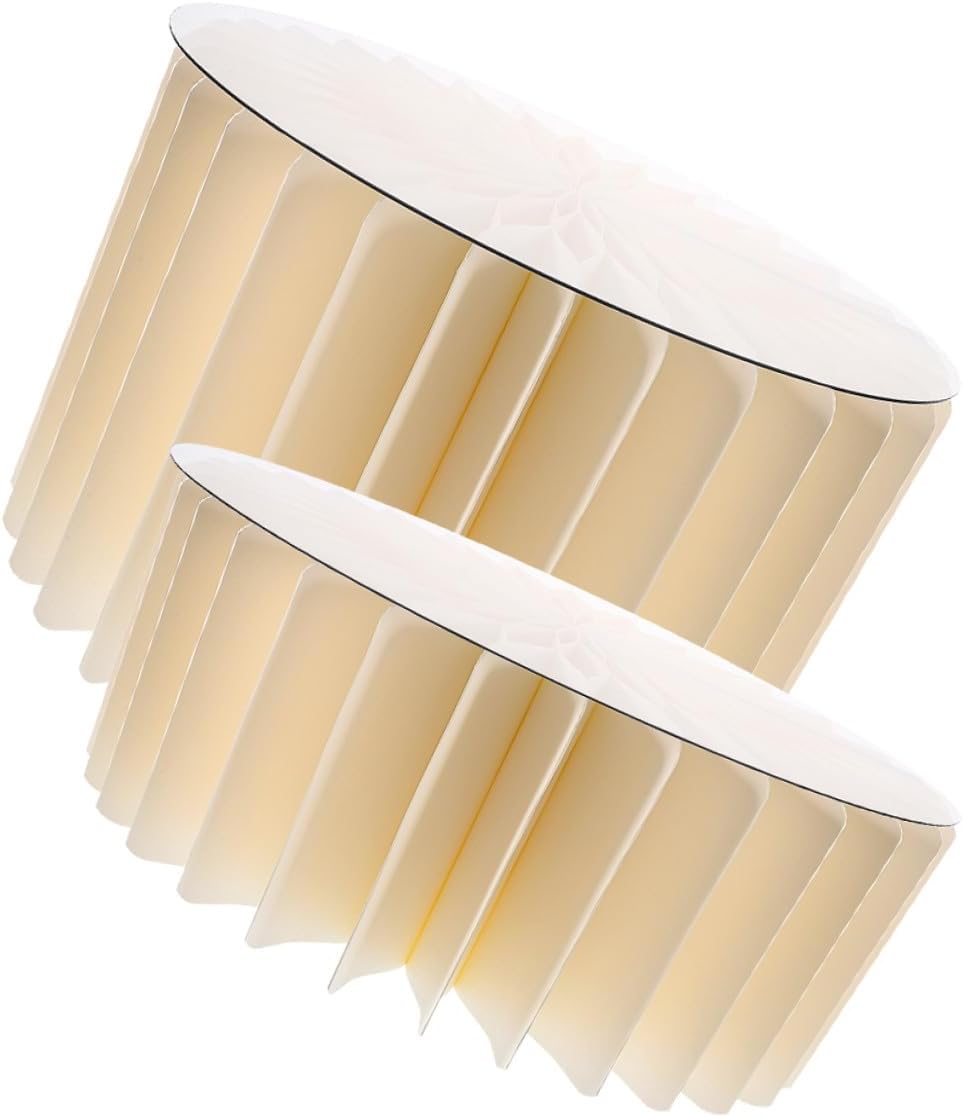 2pcs Foldable White Paper Cylinder Pedestal Stand Set, round Dessert Table Backdrop Stands for Party Wedding Birthday Centerpiece Decorations