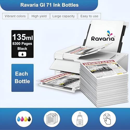 Image of GI 71 Ink for Canon Printer G1020 G1730 G1737 G2020 G2021 G2060 G3020 G3730 G3770 G4770 (GI 71 Ink Black 2 Pcs)