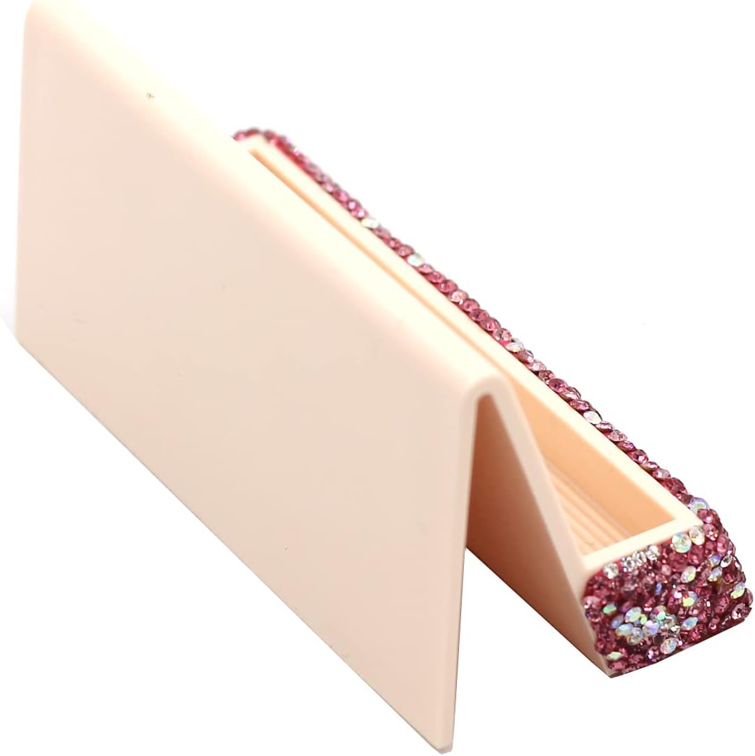 Bling Rhinestone Crystal Business Card Holder for Desk Business Card Display Stand Desktop Business Card Holders (Pink) image 4
