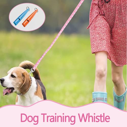 LIURFLNC 2 Stück Hundepfeife Rückruf, Laut und Weitreichend Hundepfeife, Hundepfeife Hochfrequenz Lautlos, Ideal für Hundetraining Hundepfeifen mit Schwarzem Schlüsselband(Blau/Orange)