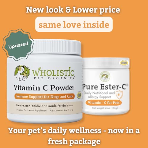 Image of Vitamin C for Dogs and Cats, 4 oz, 113 Scoops, Cat & Dog Allergy Relief | Itchy Skin Relief for Dogs and Cats - Seasonal Allergy & Immune Support Supplement for Pets - 1000 mg Calcium Ascorbate