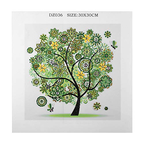 MOTOCO 5D DIY Peinture De Diamant kit Broderie Diamant Painting Broderie Diamond Drawing Décoration Murale décoration de la Maison(A:Vert) 30x30cm